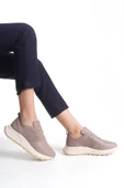 Kadın Hakiki Deri Renkli Sneaker Kalın Taban Bağcıklı Rahat Günlük Spor Ayakkabı Sneaker - 5