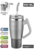 Vagonlife Tumbler Cup 0.94ML/34oz Pipetli/Rahat İçim Vakumlu Paslanmaz Çelik Termos-FFVGN1007-950ML - 2