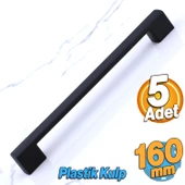 Gölcük 160 mm (SERT PLASTİK) 5 ADET Siyah Mobilya Çekmece Mutfak Dolap Dolabı Kulpu Kulbu Kulpları thumbnail 1