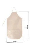 Smax Pvc Su Geçirmez Unisex Mutfak - Kasap Önlüğü - Iş Işçi Önlüğü Beyaz 120cm Boy - 1