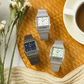 Casio AQ-800E-7A2DF Retro Tasarım Dikdrötgen Kasa Suya Dayanıklı Alarm ve Kronometre Özellikli Metalik Renk Unisex Kol Saati - 2