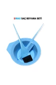 Smax Saç Boyama Seti 3 Parça Turkuaz -boya Kabı Fırça Tarak - 1