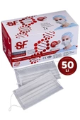 SF Mask E 3 Katlı Filtreli Burun Telli Cerrahi Maske 50 Li Paket Full Ultrasonik - 1