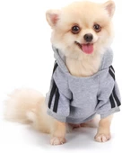 Gri Adidog Kapşonlu Sweatshirt Köpek Kazağı - 1