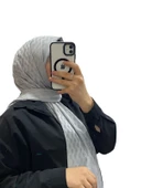 JAKARLI YARIM AY DESENLİ ŞAL 1050 - 7