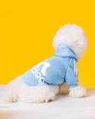 Baby Blue Adidog Kapşonlu Sweatshirt Köpek Kazağı - 2