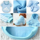 Baby Blue Adidog Kapşonlu Sweatshirt Köpek Kazağı - 3