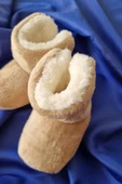 Peluş Bebek Tüylü Kaymaz Taban Patik 0-9 Ay Panduf - 5