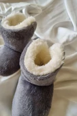 Peluş Bebek Tüylü Kaymaz Taban Patik 0-9 Ay Panduf - 9
