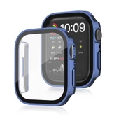 Apple Watch 6 7 8 9 44mm 45mm Uyumlu Rubber Kasa Ekran Koruyucu 360 Kılıf Kapak - 9