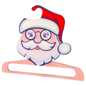 DİJİTAL BASKILI AHŞAP ELBİSE ASKISI NOEL BABALI - 1