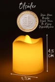 8 Adet Mat Beyaz Mini Led Mum Seti Pilli Dumansız Alevli Ledli Dekoratif Yapay Mum Dekor Işığı - 5