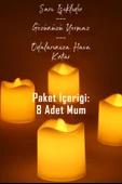 8 Adet Mat Beyaz Mini Led Mum Seti Pilli Dumansız Alevli Ledli Dekoratif Yapay Mum Dekor Işığı - 3
