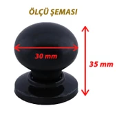 15 Adet Petunya Kulp Siyah Polimer Düğme Kulp Siyah Tablalı Mobilya Mutfak Dolabı Çekmece Kulbu Kulpları thumbnail 2