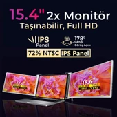 NPO NPM20 15.4" FHD 1080p IPS Type-C Taşınabilir Dizüstü 2'li Monitör Çoklayıcı Notebook Monitör - 3