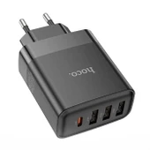 HOCO C127A PD45W 3 USB + 1 Type-C Girişli Hızlı Şarj Adaptörü Başlığı - 1