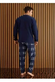 Pijamoni Erkek Düğme Yaka Kışlık Polar Pijama Takımı 6100/13 - 1 Adet  L Lacivert thumbnail 2
