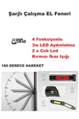 Şarjlı Çalışma EL Feneri Fonksiyonlu 180 Derece Dönebilen COB LED Mıknatıslı Kamp,Oto Tamir Lamba - 2