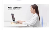 srfn ticaret Katlanabilir Universal Notebook Standı Gümüş - 3