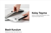 srfn ticaret Katlanabilir Universal Notebook Standı Gümüş - 5