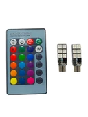 T10 Led Park Ampulu Rgb Kumandalı Model 16 Renk 2'li - 1