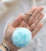 Anahtarlık Gökkuşağı Pon Pon Süs Araba Çanta Cüzdan Süsü Aksesuar thumbnail 2