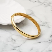 Düz Desensiz 14 Ayar Altın Kelepçe Bilezik thumbnail 5