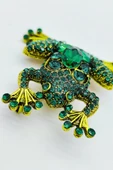 Yeşil Taşlı Kurbağa Broş thumbnail 2