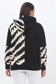 Kadın Büyük Beden Kapşonlu Sweatshirt Siyah Plwm23swt03 - 7