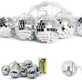 Dekoratif Led Işık 2 Metre Mini Disko Topu Süsleme Pilli 10 lu Led - 2
