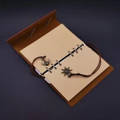 Deri Pusula Tasarımlı Defter Ve Metal Kalem Seti - 4