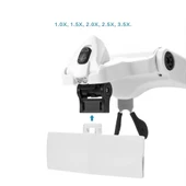 5 Lens 1.0x3.5x, 2led Işıklı  Ile Ayarlanabilir Gözlük Büyüteç9892b2 thumbnail 2