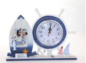 Ahşap Marin Dümenli Çerceveli Saat Alk2456 - 1