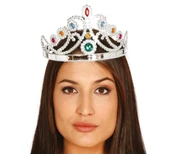Gümüş Renk Plastik Prenses Tacı Kraliçe Tacı 60 Cm thumbnail 1