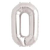 0 Rakam Folyo Balon Gümüş  40 İnç - 1