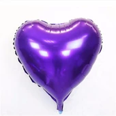 Kalp Balon Folyo Mor 45 Cm 18 İnç - 1
