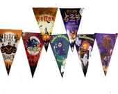 Lüks Baskılı Üçgen Model Halloween Banner Süs Bayrak 8 Li - 1