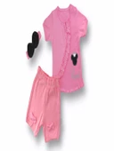 3-6 6-9 9-12 12-18 Ay Princess Taçlı Mickey Nakışlı Şort Tişört 3lü Kız Bebek Takımı - 1