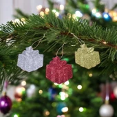 VIP DELUXE 9 ADET HEDİYE KUTUSU YILBAŞI ÇAM AĞASI SÜSÜ PARLAK SİMLİ GÜMÜŞ GOLD KIRMIZI 8 CM NOEL SÜS - 1