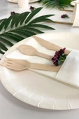 Roll-Up Doğaya Dönüş Ekolojik Doğal Doğa Dostu %100 Ahşap Bıçak - 16 Cm. - 50'li 5 Paket - 4