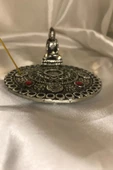 Çubuk Tütsülük İşlemeli Çelik Buda Budha Konik Tütsülük thumbnail 4