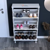 Modilayn VARBİ Kapı Önü 72 x 127 x 25,5 cm’ lik 3 Düşer Kapak 6 Göz Ayakkabılık - 4