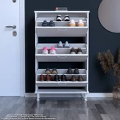 Modilayn VARBİ Kapı Önü 72 x 127 x 25,5 cm’ lik 3 Düşer Kapak 6 Göz Ayakkabılık - 3