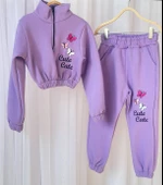 GALA kız çocuk kelebek işlemeli crop eşofman takımı - 11