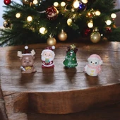 VIP DELUXE 4 ADET DEKORATİF BİBLO NOEL SÜSLERİ YILBAŞI HEDİYELERİ NOEL BABA GEYİK KARDAN ADAM ÇAM - 2