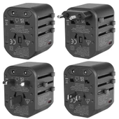 S-link 2-USB 2.4A + PD 20W Yedek Akım Sigortalı 100-240V Universal Çevirici Priz Adaptör - 1