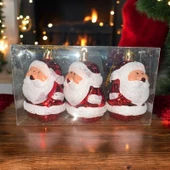 VIP DELUXE 3 ADET 8 CM PARLAK SİMLİ KIRMIZI NOEL BABA YILBAŞI AĞACI SÜSLERİ NOEL AĞACI SÜSLERİ thumbnail 2