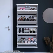 Modilayn UMAY Asma Antre Hol 72x156x25,5 cm’ lik 4 Düşer Kapak 8 Göz Bölmeli Ayakkabılık - 3