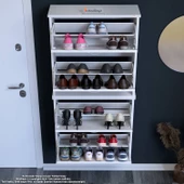 Modilayn UMAY Asma Antre Hol 72x156x25,5 cm’ lik 4 Düşer Kapak 8 Göz Bölmeli Ayakkabılık - 4