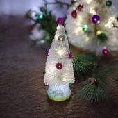 VIP DELUXE BEYAZ KARLI YILBAŞI AĞACI SÜSLÜ RENKLİ CİCİ TOPLU IŞIKLI NOEL AĞACI 24 CM GÜN IŞIĞI LEDLİ thumbnail 2